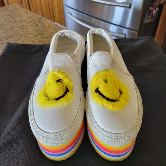 Joshua Sanders Shoes - Joshua Sanders HAPPY SMILEY Rainbow Fur Pride Leather Platform Shoes 36/6 ($697)